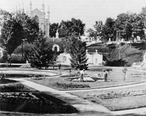 Mount Auburn Cemetery, Cambridge, Mass. Mount Auburn, founded in 1831, is considered the nation's first "park" cemetery. Photo from collection of Mount Auburn Cemetery Archives.