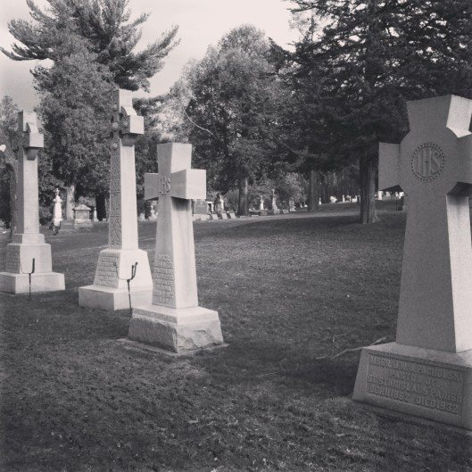 The graves of bishops.