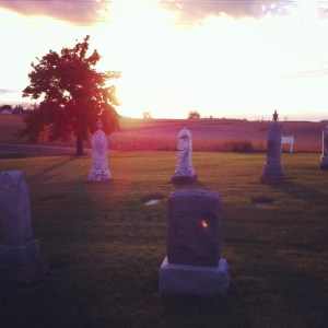 I've driven by this cemetery dozens of times. It's near Cleveland on County Road 15. This is the first time I've stopped. I just had to take advantage of the light.