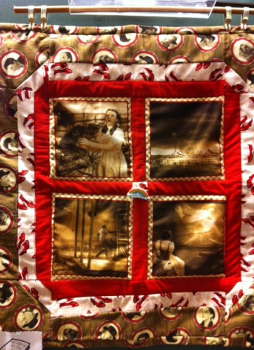 This quilt depicts the Wizard of Oz.