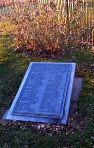 A plaque that lists those killed.