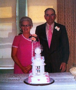 Grandma and Grandpa Hager, 1973. This photo was taken at their 45th wedding anniversary.
