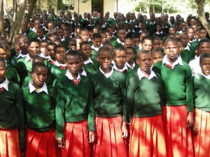 Girls going to school.