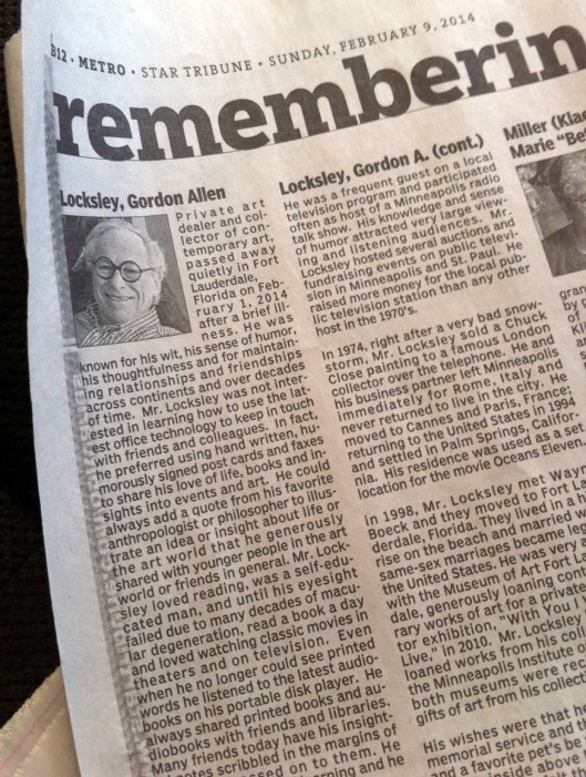This obituary from the Feb. 9, 2014, edition of the Minneapolis StarTribune caught my eye.