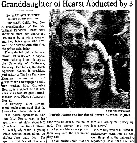 The New York Times story of the kidnapping in the Feb. 5, 1974, edition.