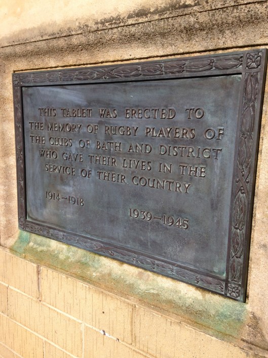 Outside the Bath rugby stadium.