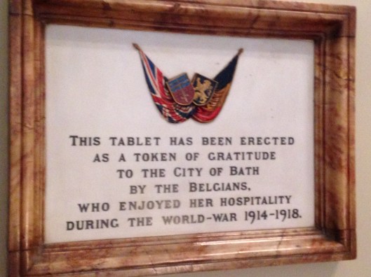 The next three photos are memorials in the Guildhall as you go up the steps to the main banquet room. This one makes me want to know more about the relationship Bath had with the Belgians during WWI.