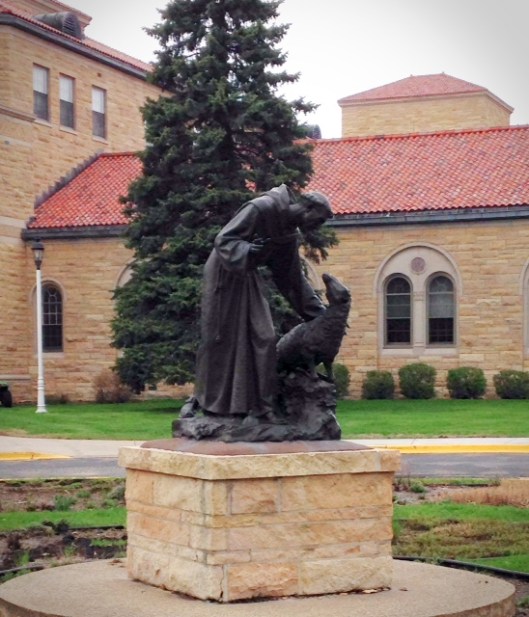 St. Francis of Assisi. Patron saint of animals, ecology, Italy, and merchants. The sisters at Assisi Heights are of the Franciscan order.