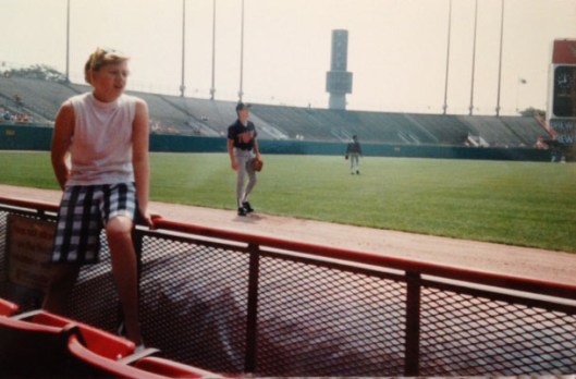 I'm rockin' the late '80s look. I think that's Greg Gagne in the background. He was my favorite Twins player. We shared a Nov. 12 birth date. 