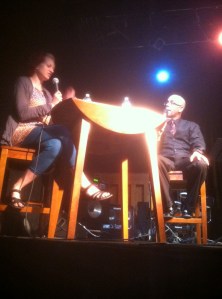 A picture of me talking, go figure! I have been blessed with the gift of gab. I can talk to anyone most anytime about most anything. Lanesboro Live host Damon Prestemon is on the right.