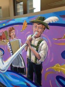 I had to take a picture of the German part of the mural!