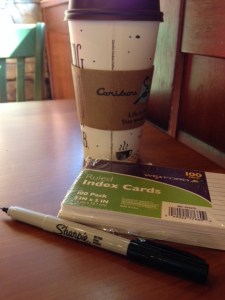 I had Thursday afternoon free, so of course I found the nearest Caribou and proceeded to write.