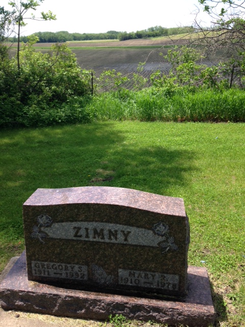 My grandpa and grandma are buried in the very southwest corner. Grandpa farmed all his life, so it's fitting that he's right next to the field. (Grandpa, being Polish, is an exception to the mostly Irish buried here. But Grandma was Irish!).