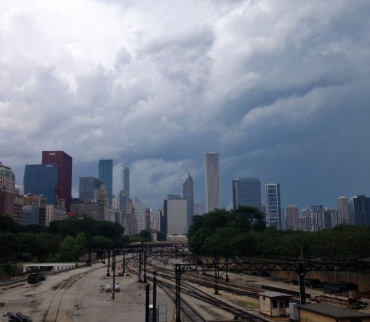 A storm rolling through on Saturday afternoon. Photo by author.